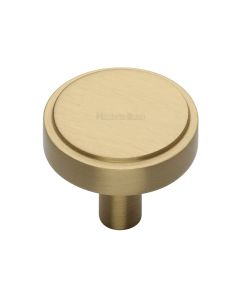 Heritage Brass Satin Brass Stepped Disc Cabinet Knob 38mm
