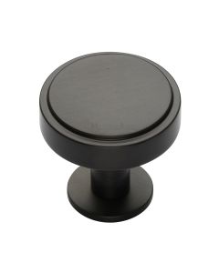 Heritage Brass Matt Bronze Stepped Disc Cabinet Knob with Rose 38mm