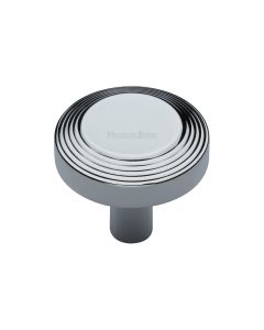 Heritage Brass Polished Chrome Ridge Cabinet Knob 32mm