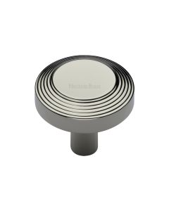 Heritage Brass Polished Nickel Finish Ridge Cabinet Knob 32mm