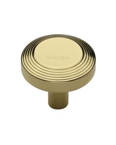 Heritage Brass Polished Brass Ridge Cabinet Knob 38mm