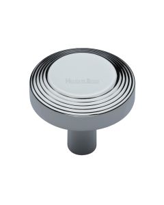 Heritage Brass Polished Chrome Ridge Cabinet Knob 38mm