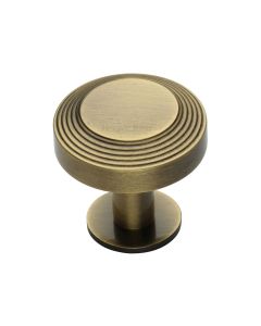 Heritage Brass Antique Brass Ridge Cabinet Knob with Rose 32mm