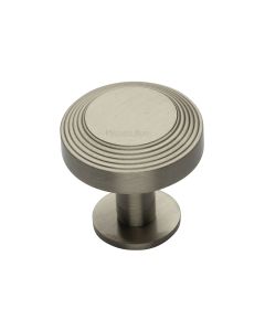 Heritage Brass Satin Nickel Ridge Cabinet Knob with Rose 32mm