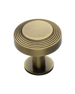Heritage Brass Antique Brass Ridge Cabinet Knob with Rose 38mm