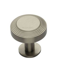 Heritage Brass Satin Nickel Ridge Cabinet Knob with Rose 38mm