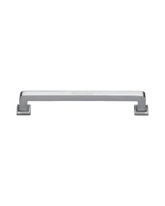 Heritage Brass Satin Chrome Square Vintage Cabinet Pull Handle 152mm