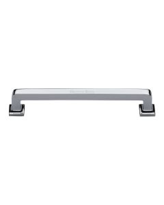 Heritage Brass Polished Chrome Square Vintage Cabinet Pull Handle 203mm