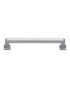 Heritage Brass Satin Chrome Square Vintage Cabinet Pull Handle 203mm