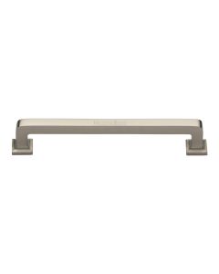 Heritage Brass Satin Nickel Square Vintage Cabinet Pull Handle 203mm