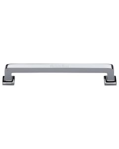 Heritage Brass Polished Chrome Square Vintage Cabinet Pull Handle 254mm
