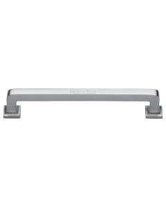 Heritage Brass Satin Chrome Square Vintage Cabinet Pull Handle 254mm
