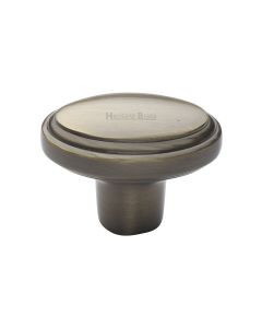 Heritage Brass Antique Brass Stepped Oval Cabinet Knob 41mm