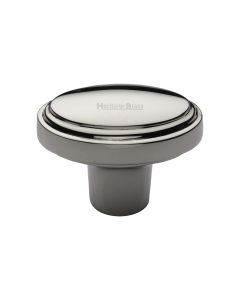 Heritage Brass Polished Nickel Finish Stepped Oval Cabinet Knob 41mm