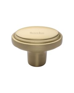 Heritage Brass Satin Brass Stepped Oval Cabinet Knob 41mm