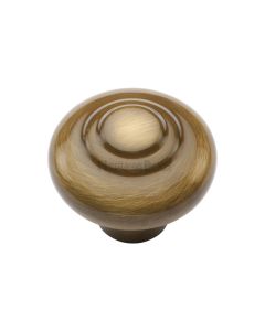 Heritage Brass Antique Brass Round Bead Cabinet Knob 32mm