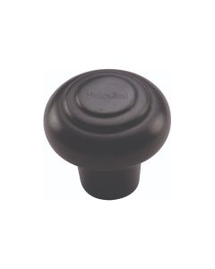 Heritage Brass Matt Black Round Bead Cabinet Knob 32mm