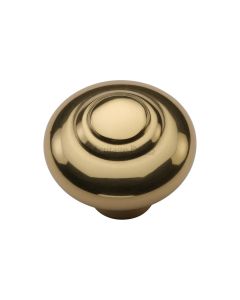 Heritage Brass Polished Brass Round Bead Cabinet Knob 32mm