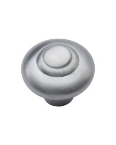 Heritage Brass Satin Chrome Round Bead Cabinet Knob 32mm
