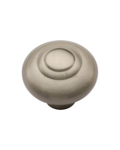 Heritage Brass Satin Nickel Round Bead Cabinet Knob 32mm