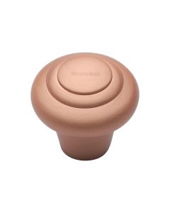 Heritage Brass Satin Rose Gold Round Bead Cabinet Knob 32mm
