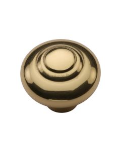 Heritage Brass Polished Brass Round Bead Cabinet Knob 38mm