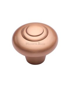 Heritage Brass Satin Rose Gold Round Bead Cabinet Knob 38mm
