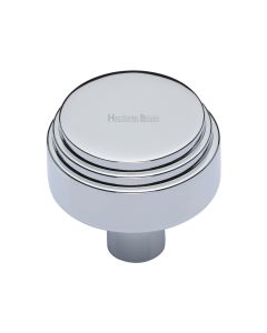 Heritage Brass Polished Chrome Round Deco Cabinet Knob 32mm