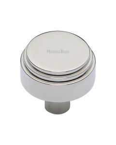 Heritage Brass Polished Nickel Finish Round Deco Cabinet Knob 32mm