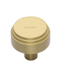 Heritage Brass Satin Brass Round Deco Cabinet Knob 32mm
