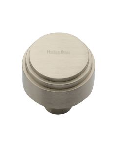 Heritage Brass Satin Nickel Round Deco Cabinet Knob 32mm