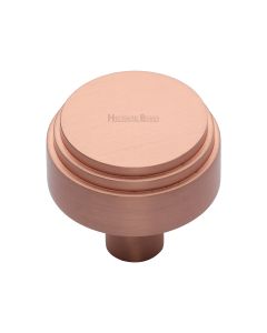 Heritage Brass Satin Rose Gold Round Deco Cabinet Knob 32mm