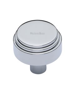 Heritage Brass Polished Chrome Round Deco Cabinet Knob 38mm