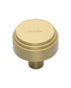 Heritage Brass Satin Brass Round Deco Cabinet Knob 38mm