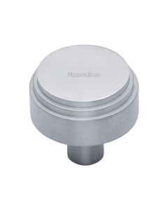 Heritage Brass Satin Chrome Round Deco Cabinet Knob 38mm
