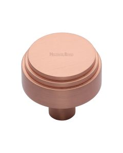 Heritage Brass Satin Rose Gold Round Deco Cabinet Knob 38mm
