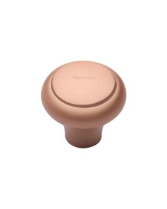 Heritage Brass Satin Rose Gold Round Edge Cabinet Knob 32mm