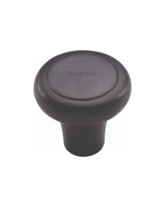 Heritage Brass Matt Black Round Edge Cabinet Knob 38mm