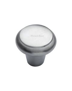 Heritage Brass Satin Chrome Round Edge Cabinet Knob 38mm