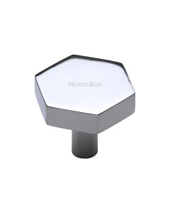 Heritage Brass Polished Chrome Hexagon Cabinet Knob 32mm
