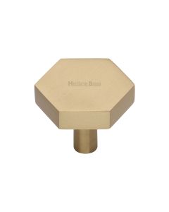 Heritage Brass Satin Brass Hexagon Cabinet Knob 32mm