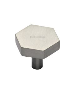 Heritage Brass Satin Nickel Hexagon Cabinet Knob 32mm