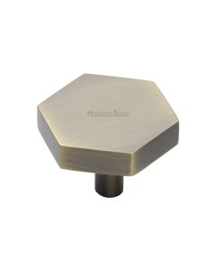Heritage Brass Antique Brass Hexagon Cabinet Knob 38mm