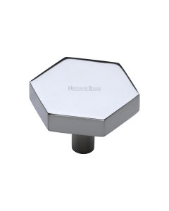 Heritage Brass Polished Chrome Hexagon Cabinet Knob 38mm