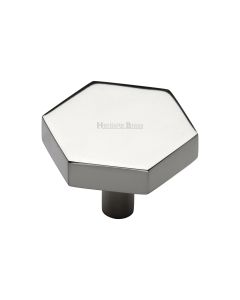 Heritage Brass Polished Nickel Finish Hexagon Cabinet Knob 38mm