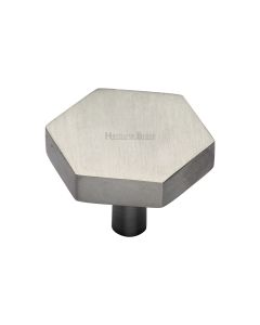 Heritage Brass Satin Nickel Hexagon Cabinet Knob 38mm