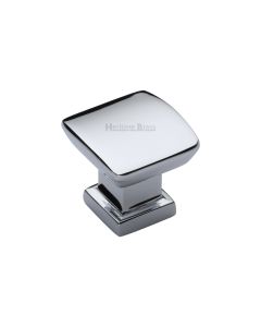 Heritage Brass Polished Chrome Plinth Cabinet Knob With Base 25mm