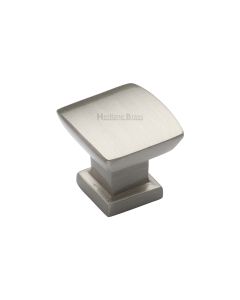 Heritage Brass Satin Nickel Plinth Cabinet Knob With Base 25mm