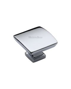 Heritage Brass Polished Chrome Plinth Cabinet Knob With Base 35mm