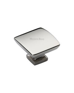 Heritage Brass Polished Nickel Finish Plinth Cabinet Knob With Base 35mm